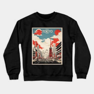 Tokyo Japan Travel Vintage Tourism Poster Crewneck Sweatshirt